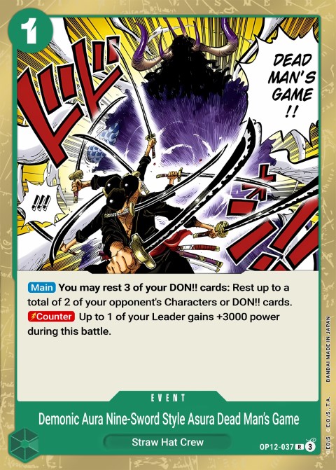 OP12-037 Demon Aura Nine Sword Style Asura Blades Drawn Dead Man's Game