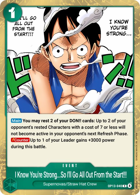 OP13-040 I Know You're Strong... So I'll Go All Out from the Very Start!!!