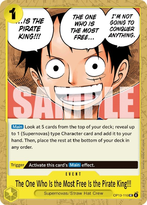 OP13-116 The One Who Is the Most Free Is the Pirate King!!!