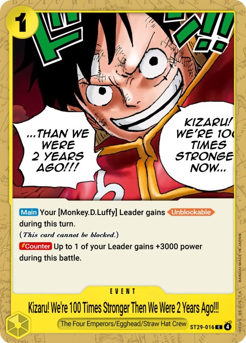 ST29-016 Kizaru!! Compared to Two Years Ago We're a Hundred Times Stronger Now!!